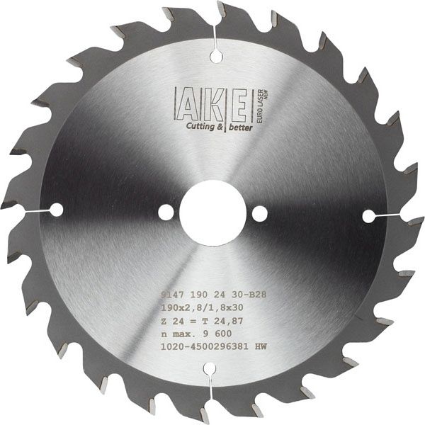 MTR-23 Cirkelzaagblad Hout 190 X 2,8/1,8 Z= 24 W