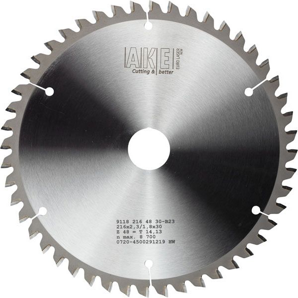 MTR-32 Cirkelzaagblad hout 216 X 2,3/1,8 Z= 48 W Neg.