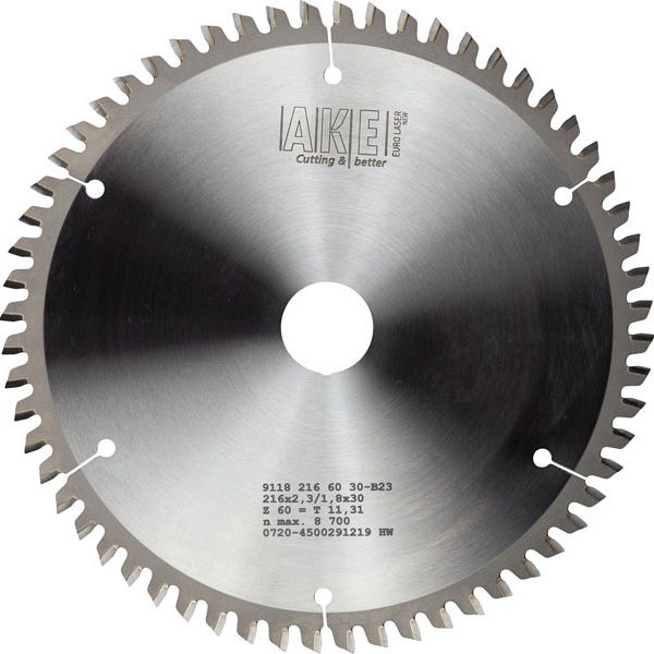 MTR-33 Cirkelzaagblad hout 216 X 2,3/1,8 Z= 60 W Neg.