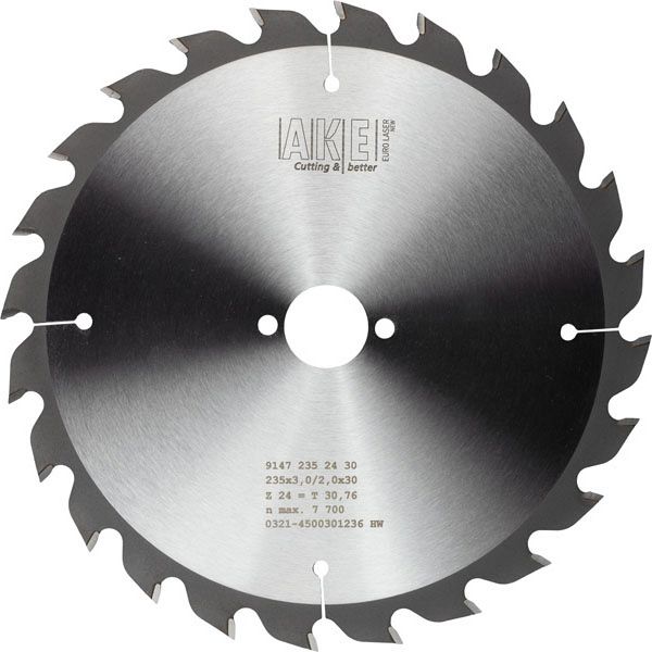 MTR-39 Cirkelzaagblad hout 235 X 3,0/2,0 Z= 24 W